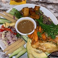 Delicious Buddha Bowl (but $4 extra for the tofu) at Grandview Hotel in Bowen
