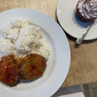 Vegan fish with sweet and sour sauce at Veganland in Prague