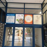 Outside at Veganland in Prague