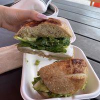 “Vegan love” bagel sandwich   at Dead End Bakehouse in Ocean City