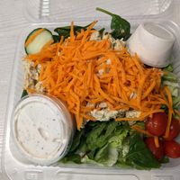 Chicken salad on greens at Loving Hut in Cincinnati