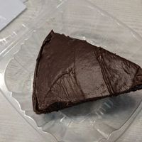 Chocolate cake at Loving Hut in Cincinnati