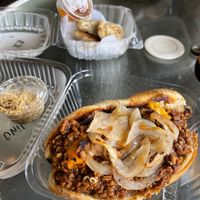 Sausage Cincinnati chili coney dog  at Loving Hut in Cincinnati