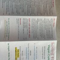 1/2 of menu  at Loving Hut in Cincinnati