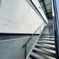 Stair access up to bar  at Black Rabbit in Chisinau