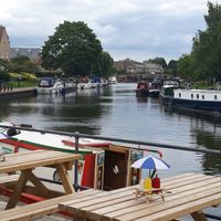 View from the outside tables at Red Herring in Ely
