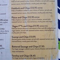 Vegan menu option (2) at Red Herring in Ely