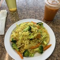 Singapore noodles (without the chix seitan). Loved it and I ate all of it    at Anna's Vegan Plate in Palm Bay