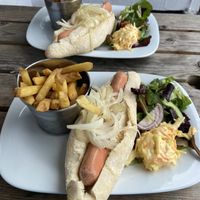 Generous vegan hot dog meal  at Pooley Bridge Inn in Penrith