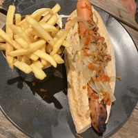 Hotdogs vg (includes slaw hidden behind the chips)  at Pooley Bridge Inn in Penrith