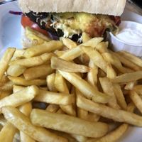 Mexican vegan burger - picture doesn’t do it justice! at Pooley Bridge Inn in Penrith