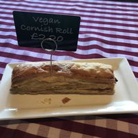 Vegan sausage roll! at The Old Orchard Nursery in Burwash