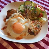Sweetcorn fritters! (Vegan without the egg) at The Old Orchard Nursery in Burwash