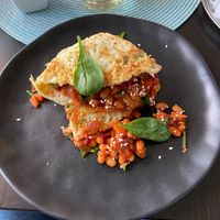 Chickpea omelette at Bistro Les in Decin