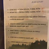 Breakfast menu at Bistro Les in Decin