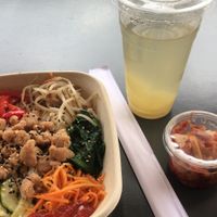 Vegan Option with Tea and Kimtschi at Bibim Shack in Zurich
