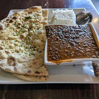 Black daal and garlic roti. at Coriander in Denver