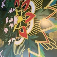 Pretty mural on wall at Coriander  at Coriander in Denver