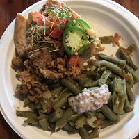 Quiche + eggplant sausage 😍 at Callie's Kitchen in Tomball