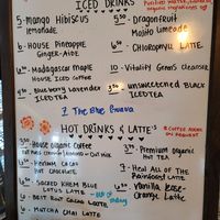 Drink menu at Callie's Kitchen in Tomball