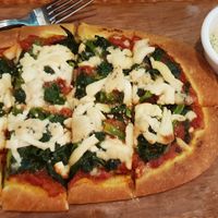 Spinach pizza. at Seed in Changwon