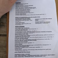 Lunch  / Dinner menu with clearly labelled vegan choices. at The Red Lion in Banbury
