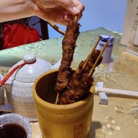 Mushroom skewers at Yunlaiju - Windlucky - Luohu District in Shenzhen