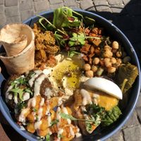 chef’s plate  at Pois Chiche in Brussels