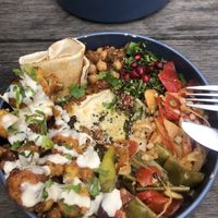 Cauliflower shawarma bowl (18€)  at Pois Chiche in Brussels