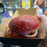 A spicey burger   at Burger Road in Plenty