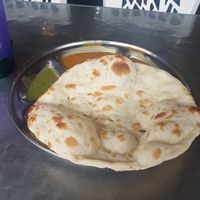 Naan with two vegan sauces at Sri Brinchang in Tanah Rata