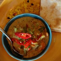 Vegan Thai green curry at Harvester in Torquay