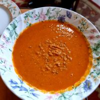 Dahl soup with lentils at Van Die Vegans in Hilversum