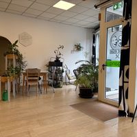 Cute inside seating  at Van Die Vegans in Hilversum