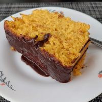 Bolo de cenoura com cobertura de chocolate at Espaço VHMOR in Sao Paulo