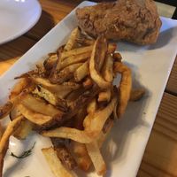 Vegan chicken and fries at The People's Kitchen in Lansing
