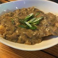 Vegan biscuits and mushroom gravy at The People's Kitchen in Lansing