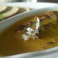 Vegan mushroom and lentil patê with oat cakes and salad at The Dragonfly in Dumfries