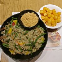 rice in curry sauce at Black in Zikhron Yaakov