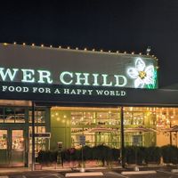 Front view at night at Flower Child in Las Vegas