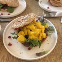 bagel mit “ei"  at Lina's Coffee in Dusseldorf