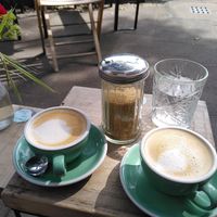 Cappuccini with oatmilk at Lina's Coffee in Dusseldorf