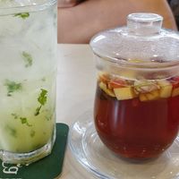 Rose & fruit tea, lime & mint soda at Melior 舒食馆 in Langkawi