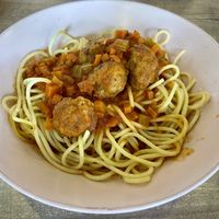 Vegan Meatballs Spaghetti  at Melior 舒食馆 in Langkawi