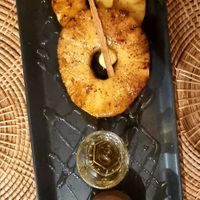 Gebratene Ananas mit Zimt, Honig und Schokoladeneis at Kawin's Kitchen in Koh Samui