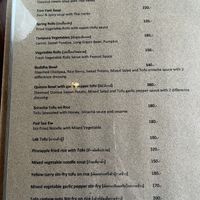 Vegan menu  at Kawin's Kitchen in Koh Samui