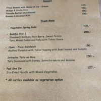 Vegan menu at Kawin's Kitchen in Koh Samui