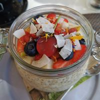 Overnight oats to die for at Aurora Sweets in Korcula