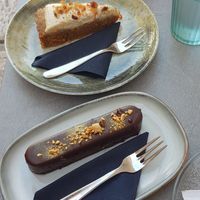 Raw carrot cake and Ganache at Aurora Sweets in Korcula