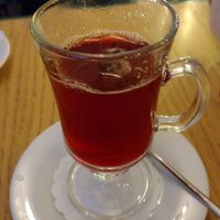 Spiced strawberry warm drink at King's Caffe in Rijeka